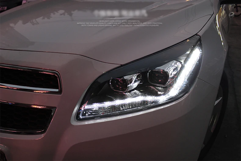 Ownsun Eagle Eyes светодиодный DRL Bi-xenon проектор линзы фары для Chevrolet Malibu 2012