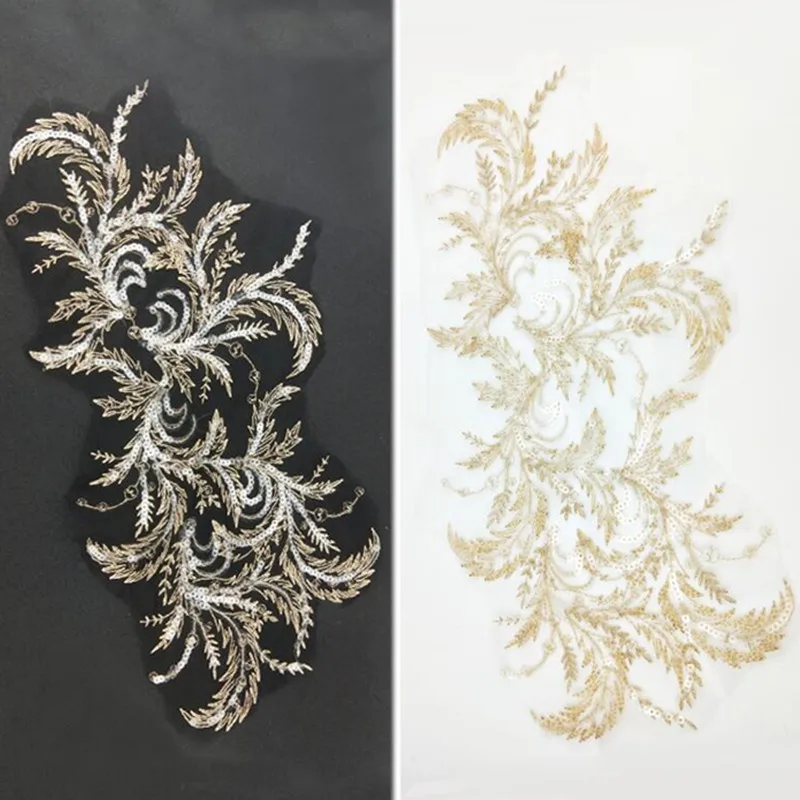 

CHICKNIT fashion mesh Sequin pattern Embroidered lace dance Wedding Dress garment Headwear accessories ZCG04