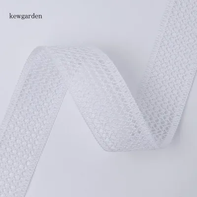 Kewgarden Wholesale 28mm Hollow Satin Ribbons Handmade Tape DIY Hair Bowknot Ribbon Packing Riband Webbing 20 Yards / lot - Цвет: Белый