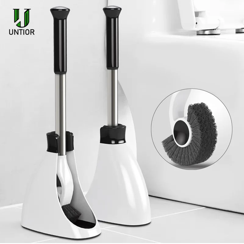 Billige UNTIOR Edelstahl Griff Wc Pinsel Halter stand Bad Zubehör Mit Basis Reinigung Werkzeug Wc Pinsel Set