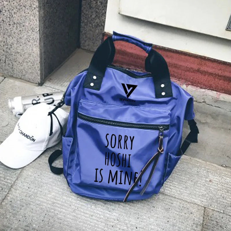 Kpop Harajuku рюкзак Idol Забавный Mochila Seventeen 17 рюкзаки для девочек-подростков школьная сумка холщовый рюкзак в стиле хип-хоп - Цвет: blue 3