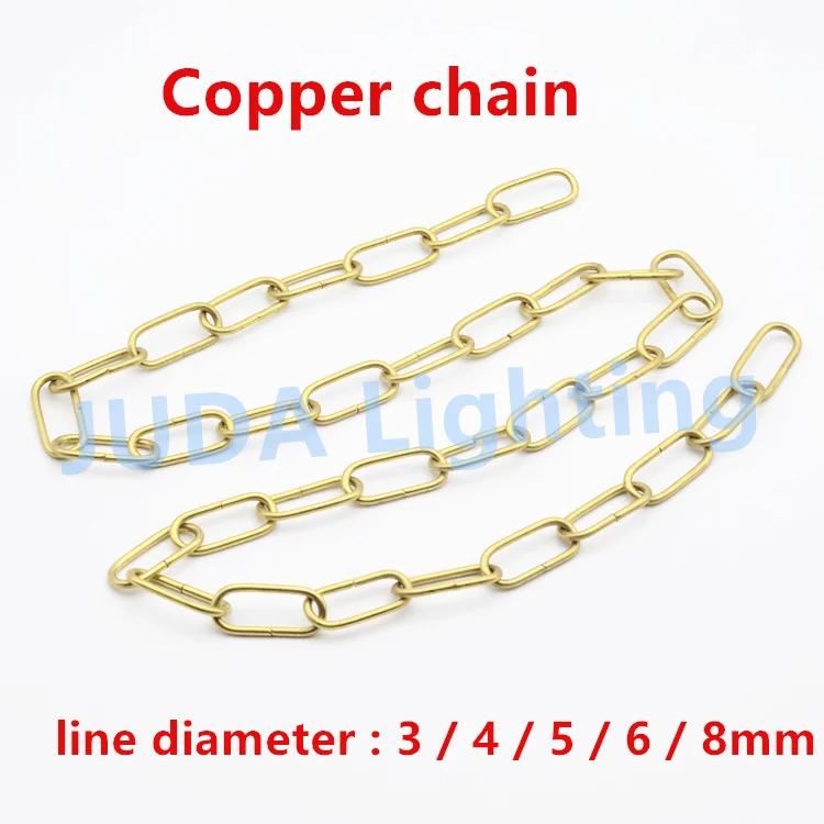 

Pure copper brass top chains 3 / 4 / 5 / 6 / 8mm Rust brass drag chains for chandeliers hotel lights crystal led pendant lamps