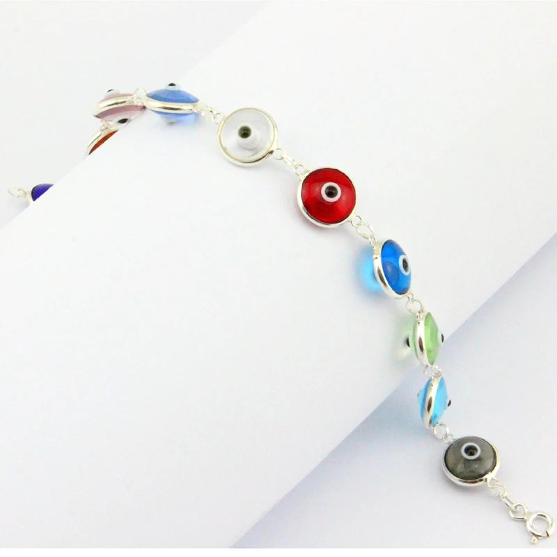 Pulsera roja con Nazat boncuk ojo azul perla amuleto trenzados