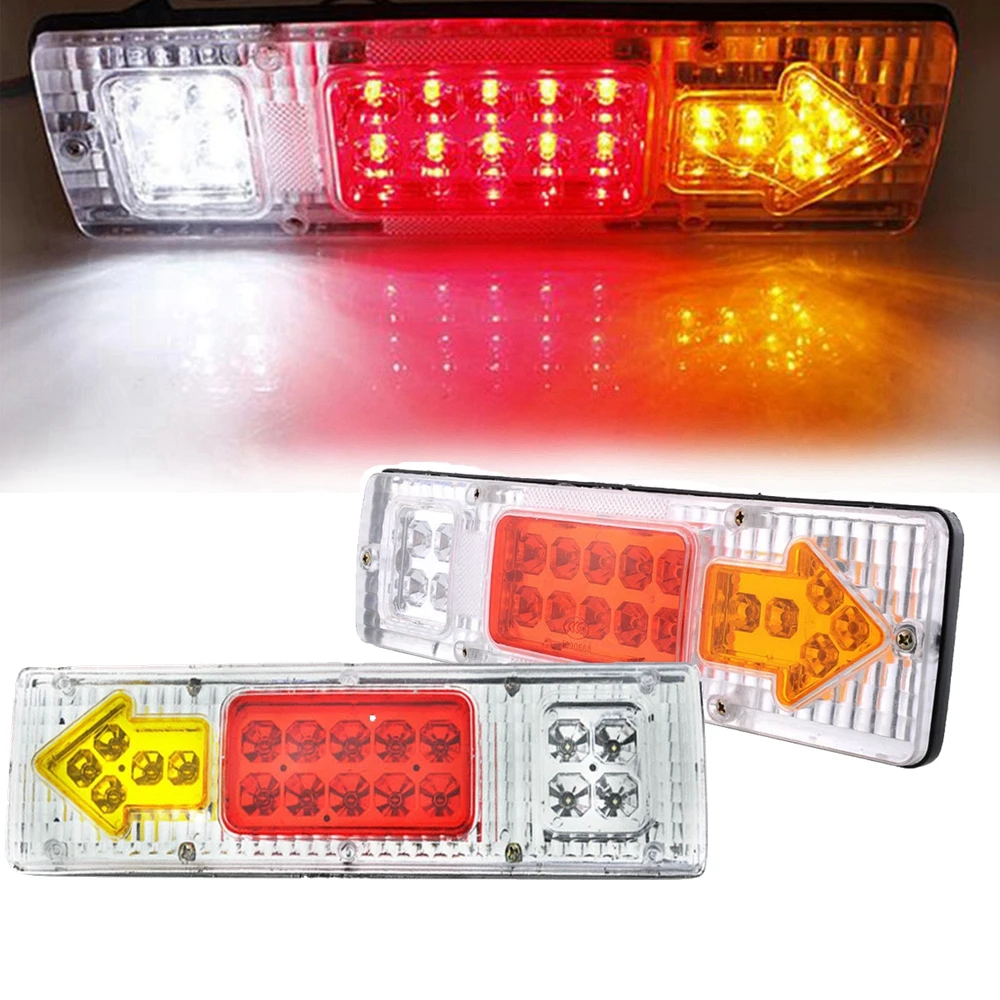 1 Pair Quality Super Bright Trailer Truck LED TailLight 12V 19LED Waterproof Durable Reversing