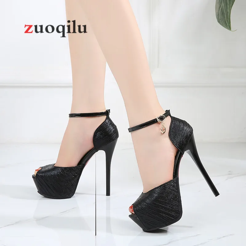 2019 Platform High Heels 14cm Shoes Woman Pumps Gold Women Sandals Party Shoes Female Wedding Shoes Sapato feminino