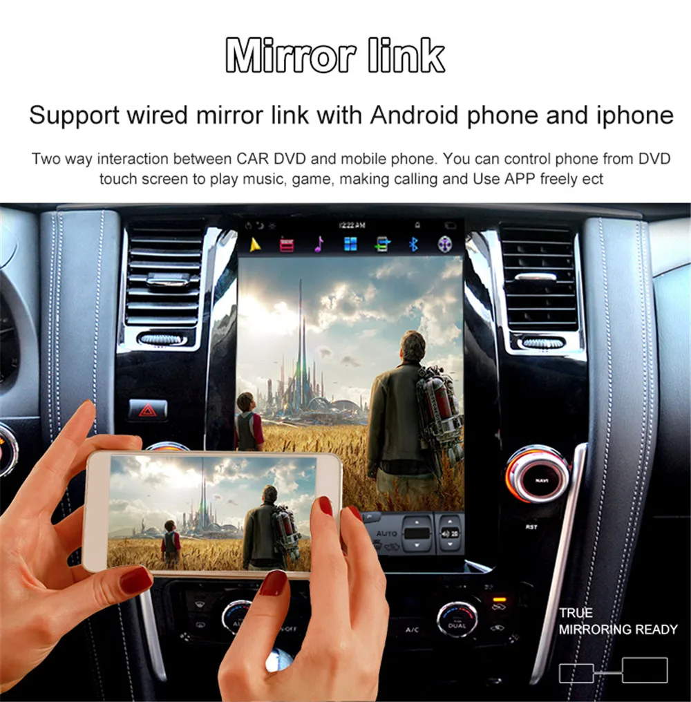 Best Aotsr Android 6.0 Tesla style Car No DVD Player GPS Navigation Radio for NISSAN PATROL 2010-2017 car pad stereo multimedia 13