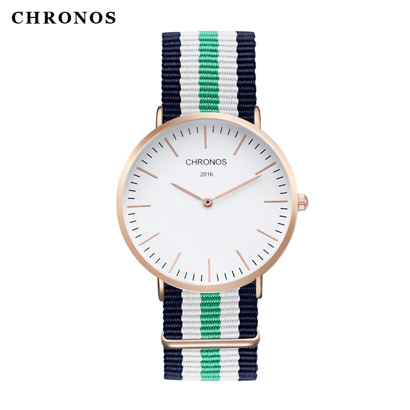 CHRONOS мужские часы Лидирующий бренд женские наручные часы повседневные нейлон/кожа кварцевые часы женские часы Relojes Mujer - Цвет: CH0106
