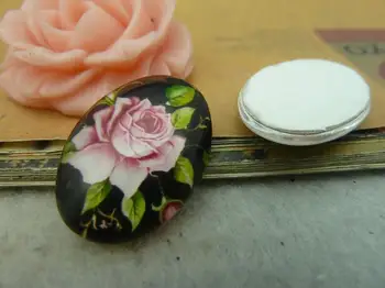 

6pcs 18x25mm Handmade Photo Glass Cabochons (flower) GA1-66