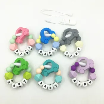 

DIY Silicone Personalised Name Baby Pacifier Clips, Funny Pacifier Chain with car Holder for Baby, Baby Shower Gift BPA Free