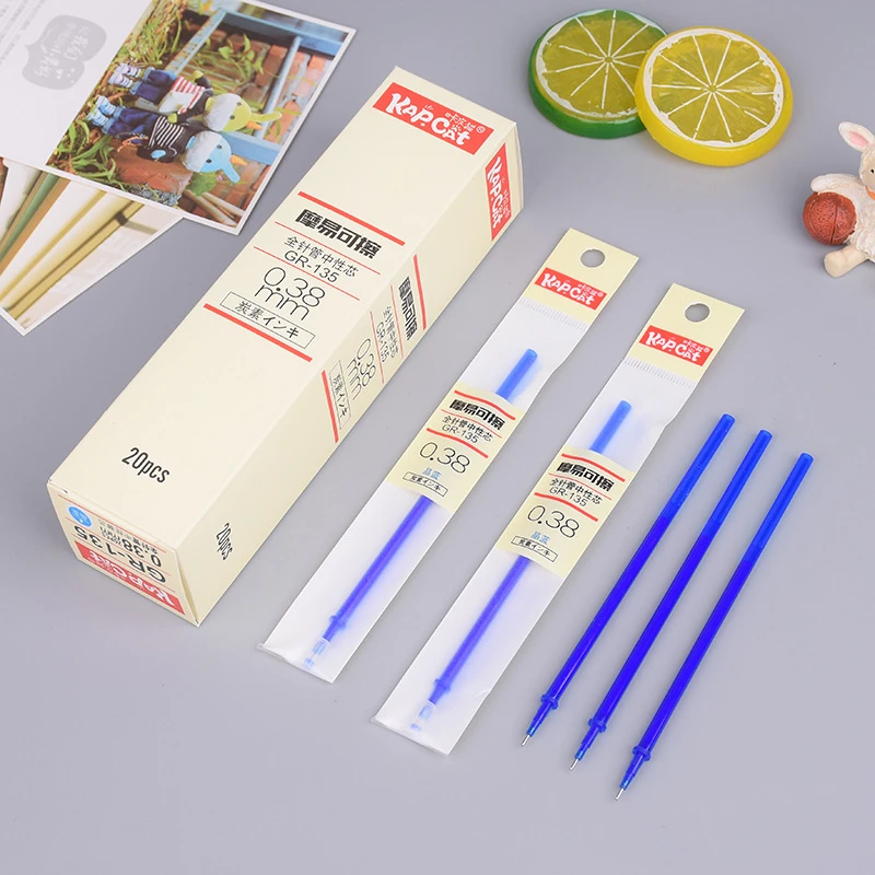 Coloffice Japanese erasable gel pen 0.38mm 20pcs/box crystal blue full