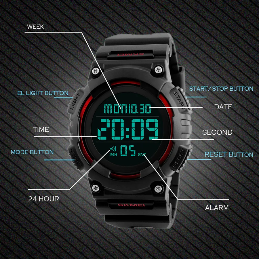 Повседневные красные спортивные часы Dail для плавания мужские и женские светодиодный Электронные наручные часы Lancardo брендовые цифровые часы мужские часы Horloge Mannen