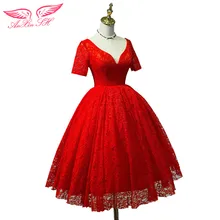 AnXin SH Red lace Evening dress spring summer bride s red evening dress pregnant woman princess