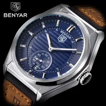 BENYAR Модные кварцевые для мужчин часы лучших брендов класса люкс нержавеющая сталь Военная Униформа водостойкие часы кожа подарок…