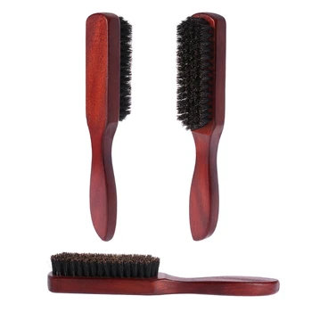 

Hair Brush Wood Handle Boar Bristle Beard Comb Styling Detangling Straightening