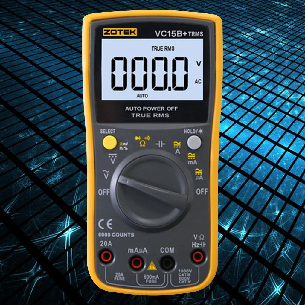 

VC15B+ 6000 COUNTS Digital Multimeter Resistance Capacitance Temperature Meter Tester