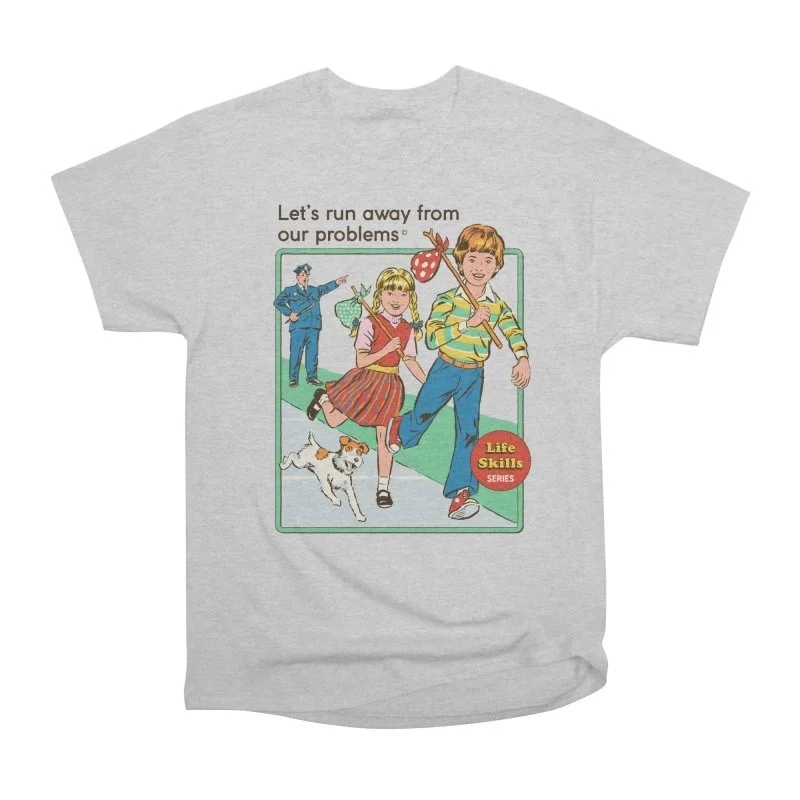 Kuakuayu HJN دعونا تشغيل بعيدا من مشكلتنا المألوف ومريحة رجل إمرأة T-قميص المتناثرة الصيف أعلى المحملة Kuakuayu HJN دعونا تشغيل بعيدا من مشكلتنا المألوف ومريحة رجل إمرأة T-قميص المتناثرة الصيف أعلى المحملة