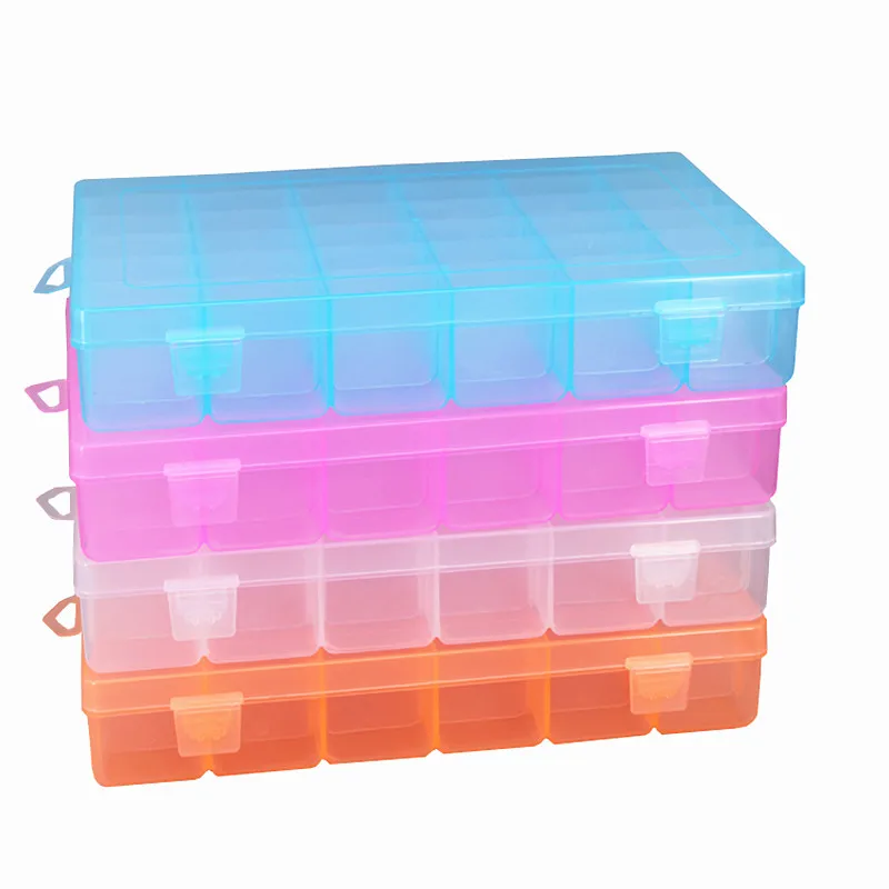 

XUNZHE 1Pcs Transparent Plastic Storage Box 36 grid Detachable Finishing Box Multi - Function Jewelry Screws Sundries Organizers