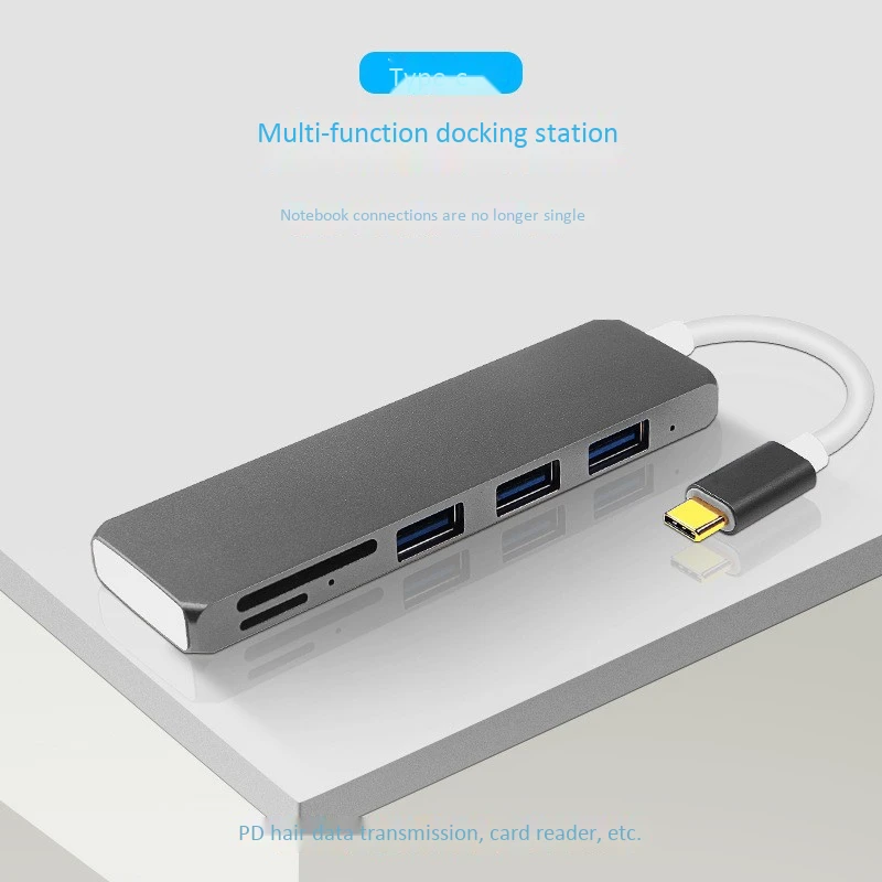 6 в 1 Usb C концентратор type адаптер с Pd + 3Usb3. 0 Sd Tf кардридер для Macbook Pro Imac samsung Galaxy Note