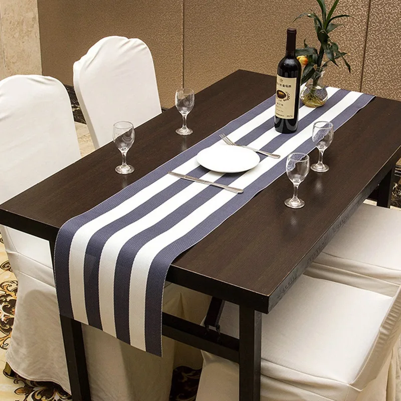 

New Table Runner Stripe Table Runner for Wedding Hotel Dinner Party Table Runners Tablecloth Simple Environmental Protection