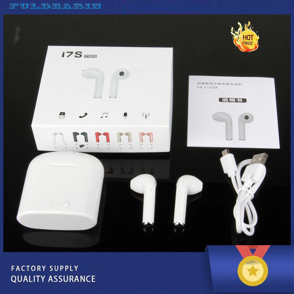 

Handsfree New 5.0 Bluetooth Wireless Earphone i7s TWS Earbuds Sports Headsets with Charging Box Mic for All Smart Mobile Phones