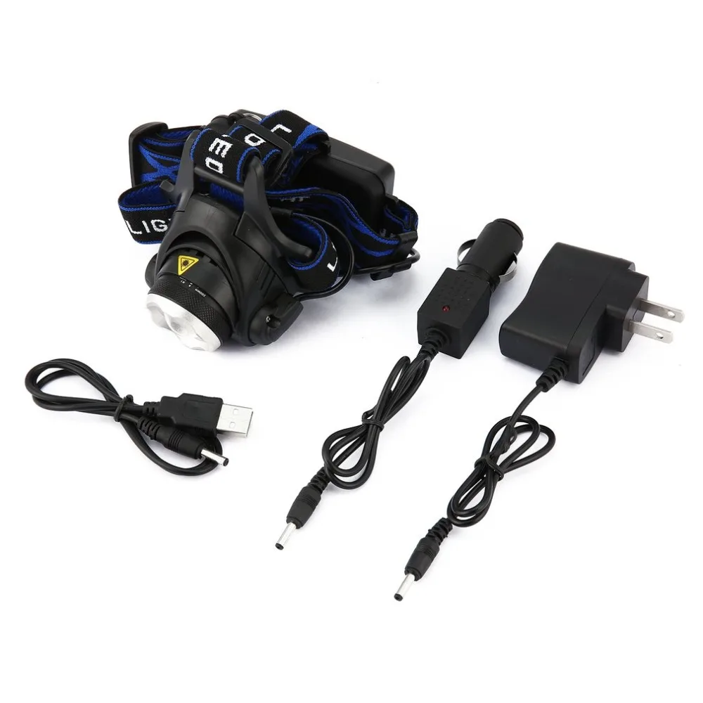 T6 Outdoor Mini Headlamp Adjustable Beam Focus LED Headlamp With 3