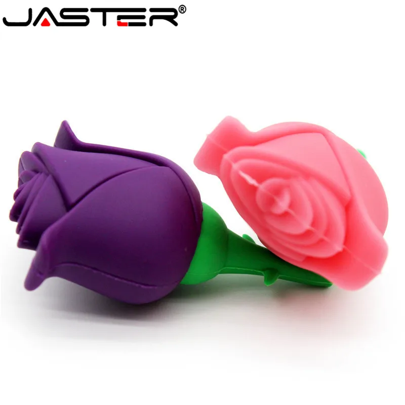 JASTER Rose USB Flash Drive 64GB 4GB 8GB 16GB USB 2.0 Flash Memory Disk Silicone Pendrive Cartoon USB Stick Card Key Pen Drive JASTER Rose USB Flash Drive 64GB 4GB 8GB 16GB USB 2.0 Flash Memory Disk Silicone Pendrive Cartoon USB Stick Card Key Pen Drive
