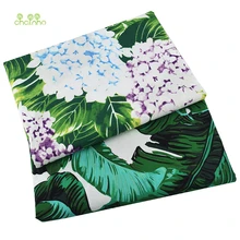 Chainho, Зеленый цветочный серии печатных гладкая хлопчатобумажная ткань, собственноручных и шитья из поплина с цветочным принтом Материал для младенцев и детей, платье, рубашка, юбка