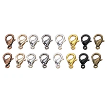 50 pcs 12x6mm Lagosta Fechos de Metal Bronze/Ouro/Ródio/Prata Lobster Fechos Ganchos Para Fazer jóias Encontrar DIY Colar