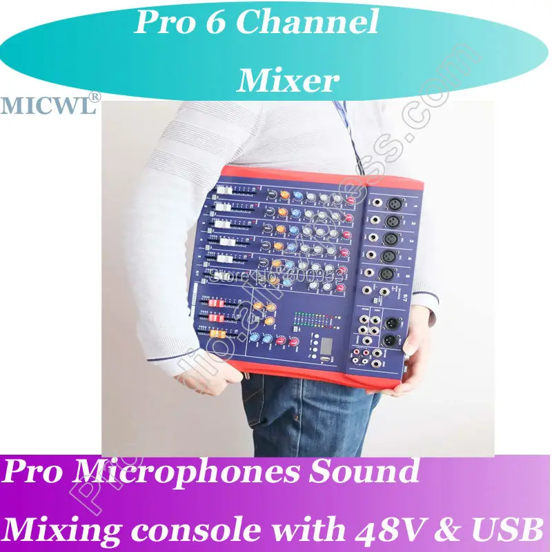 

MICWL Pro Live Studio Microphone Mixing Console Mixer 48V USB - Ideal stage solutions