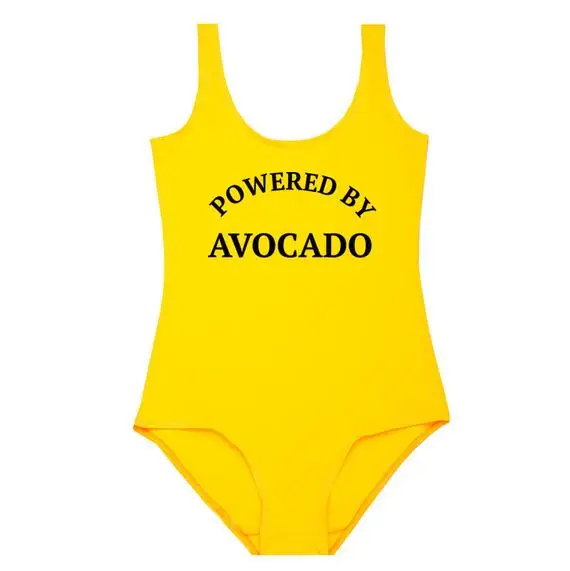 

Sugarbaby Powered By Avocado Bodysuit Leotard Top Womens Ladies Girls Tumblr Hipster Grunge Swimwear Vegetarian Summer Bodysuit