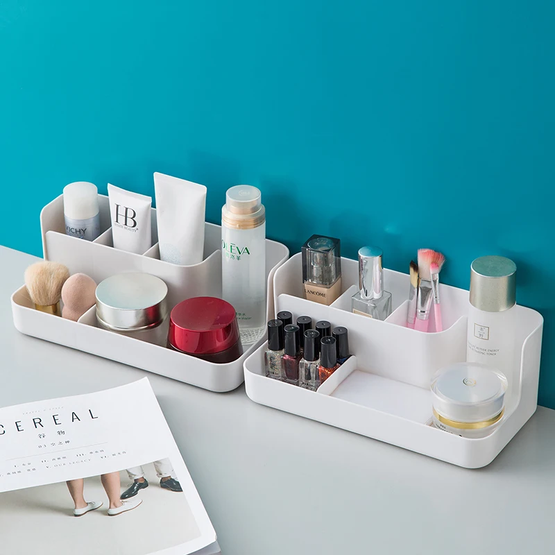 

Plastic Cosmetics Storage Box Makeup Organizer Desktop Organizer Drawer Jewelry Case Cotton Swabs Holder Multifunctional Storage