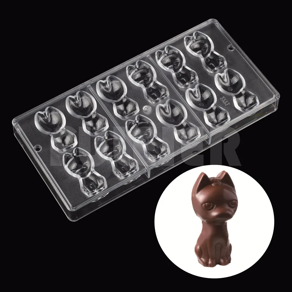 DIY Cat Shape Polycarbonate Chocolate Mold Wholesale Chocolate Candy