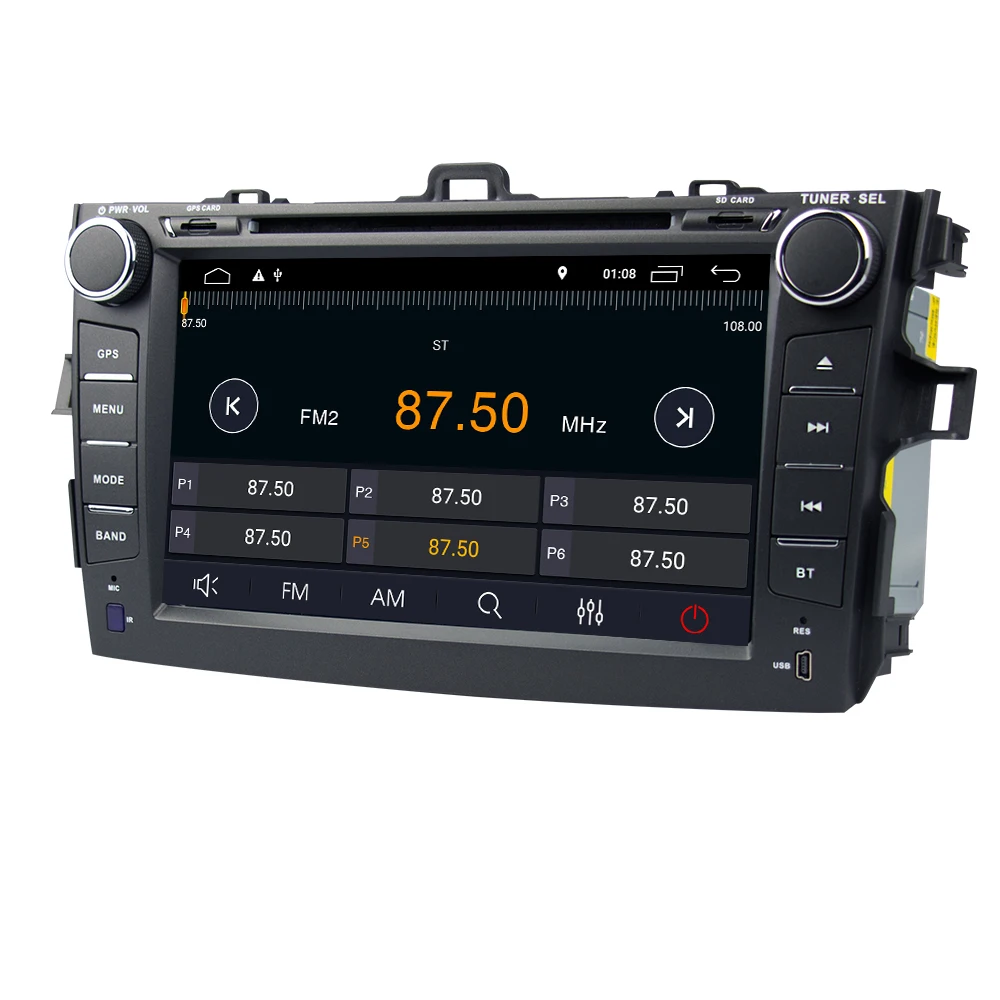 Excellent Eunavi 2 din TDA7851 Android 9.1 car dvd player gps for Toyota Corolla 2007 2008 2009 2010 2011 8