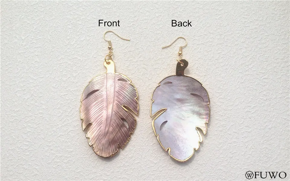 Exaggerated Big Leaves Shell Earrings 9