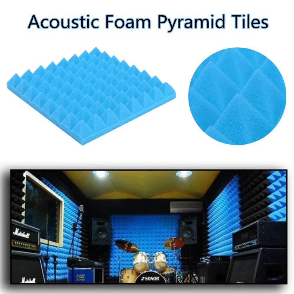 

1Pcs Sound Absorbing Cotton Acoustic Foam Pyramid Tiles For Studio Sound Room Music Soundproofing Foam