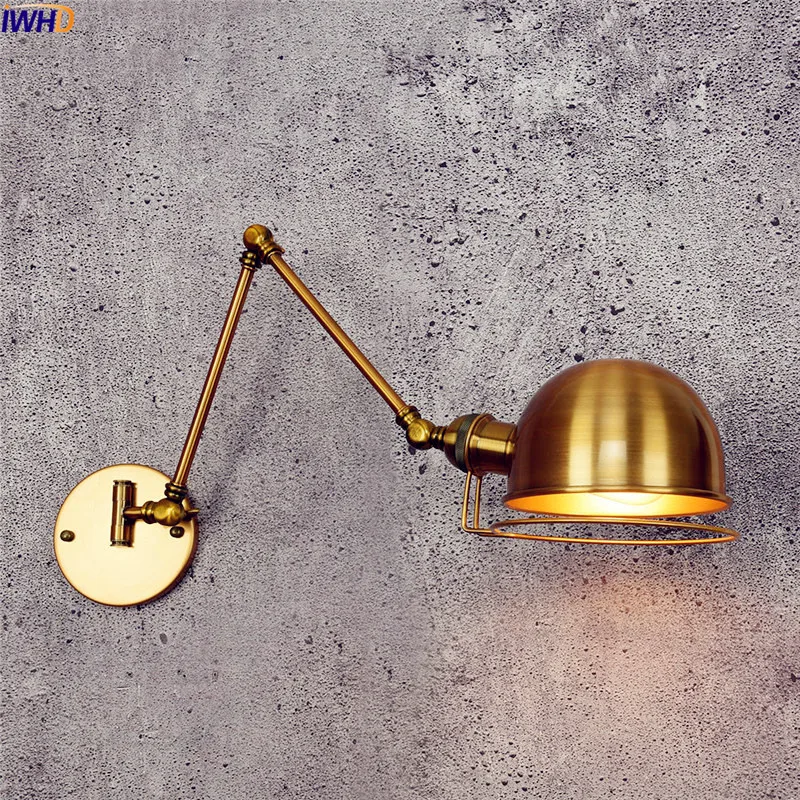 

IWHD Loft Retro Wall Lights For Home Lighting Sconce Swing long Arm Vintage Wall Lamp LED Edison Lampara Pared Industrial