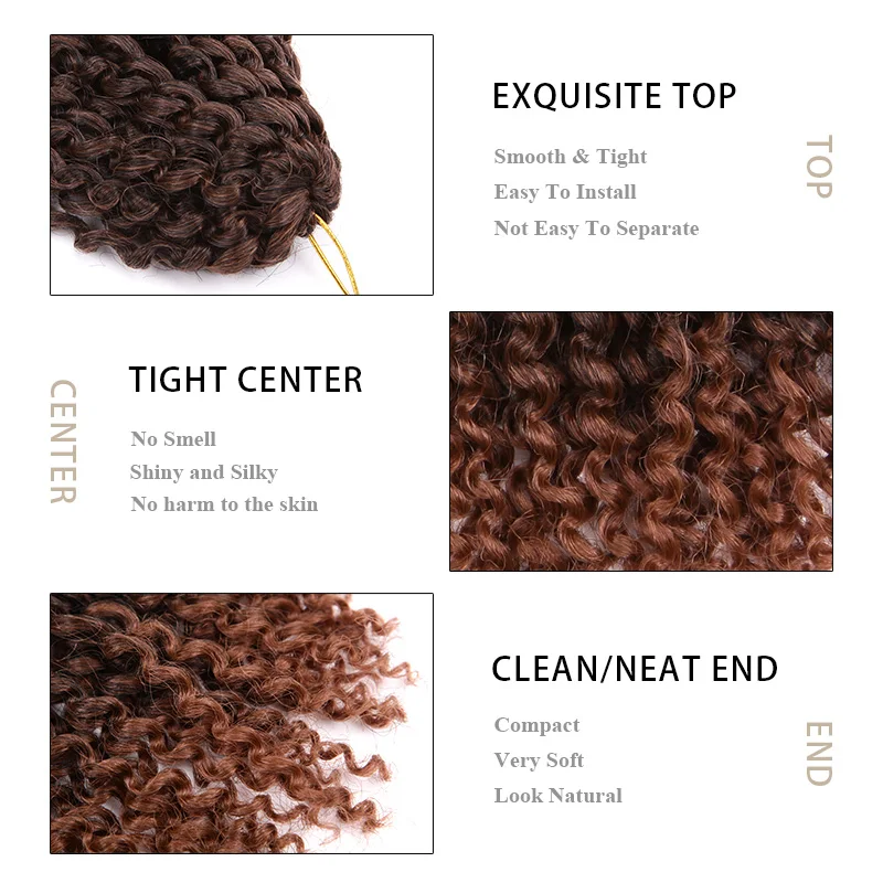 Crochet Braids kinky Twist Hair 8 inches Curly Crochet Hair Crochet Braiding Hair Ombre Synthetic Hair Extensions