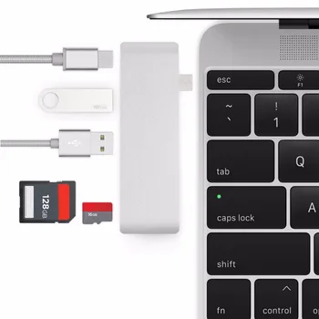 

5 in 1 Type C to USB3.0 Hub Adapter Charging Data Sync Card Reader Multi-Port Combo Converter for MacBook Pro