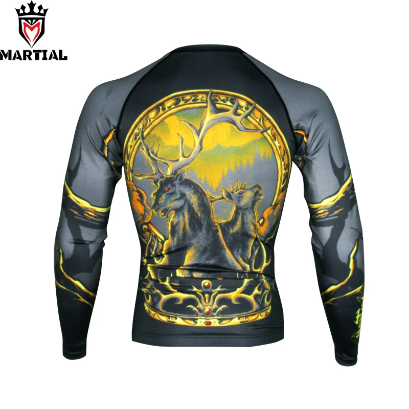 DRAGON MMA Grappling Rash Guard T Shirt /& short set BJJ Boxing Fight Gym Fitness