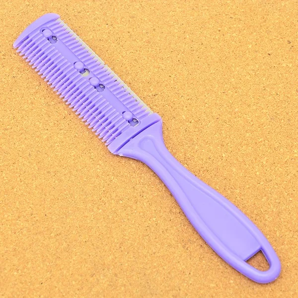 1 шт., 3 цвета, бритва для волос, гребень с ручкой, бритва для волос, режущий, истончение, расческа для дома, сделай сам, триммер, внутри с лезвиями, щетки для волос HC0001 - Цвет: Purple HC0001