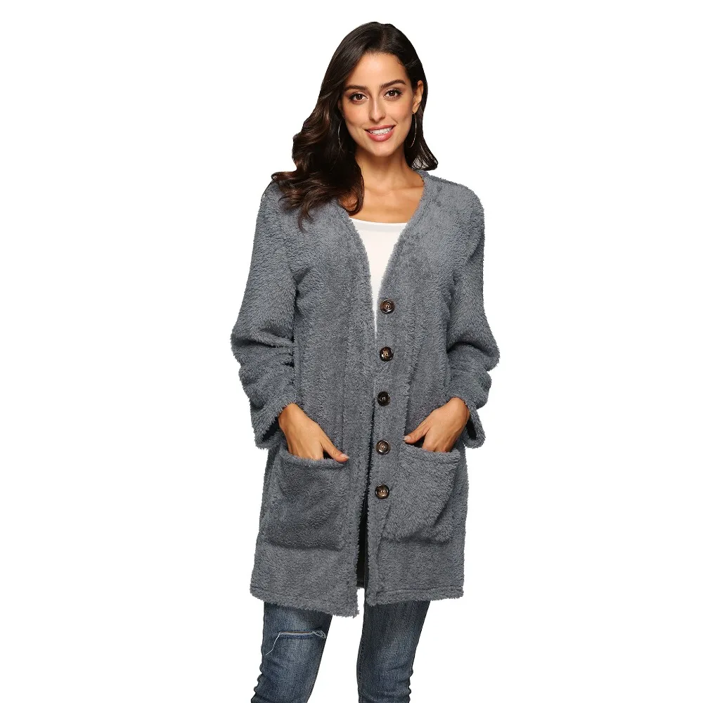 PGSD осенний модный кардиган средней длины вязаный свитер с карманами Женское пальто Повседневная зимняя однотонная теплая мягкая женская одежда