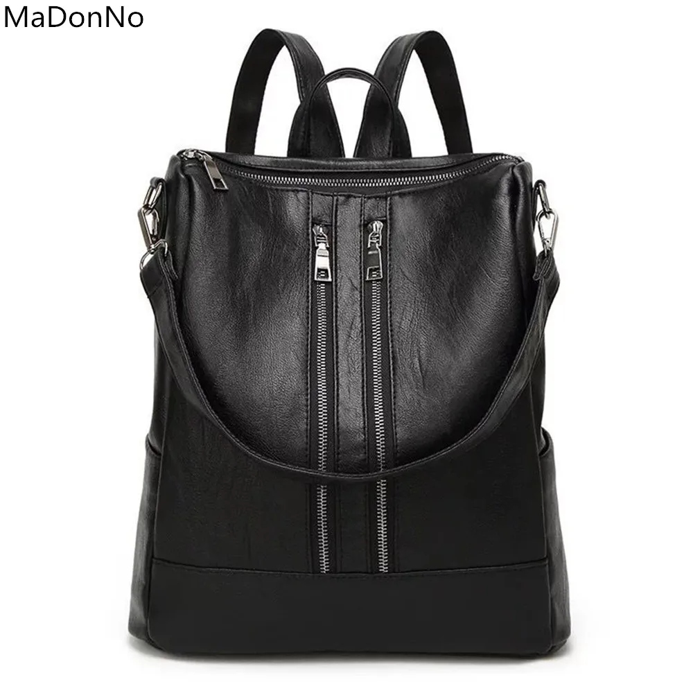 

MaDonNo Brand Quality Women Fashion Style School Backpack Pu Leather Women Shoulder Bag BBG006