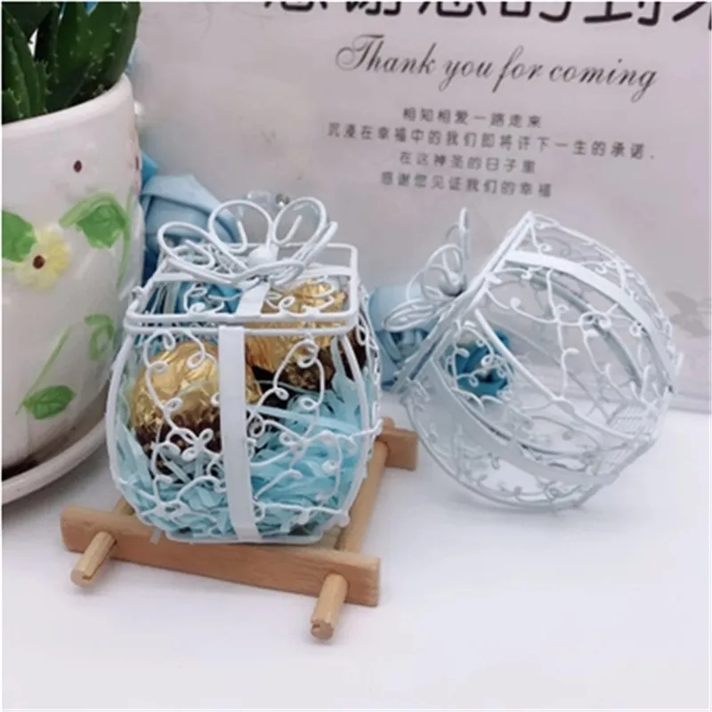 

Candy box European creative wrought iron Bird cage Square small crafts