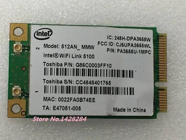SSEA для Intel Wifi link 5100 512AN_MMW Mini PCI-E 300 Мбит/с 802.11a/b/g/n 2,4 г/5,0 ггц WiFi беспроводная карта