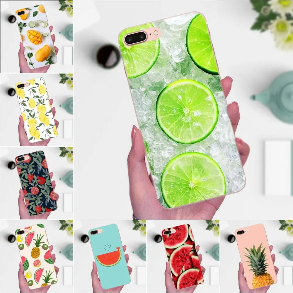 Летний Фруктовый ананас Арбуз Лимон для Apple iPhone 4 4S 5 5C 5S SE 6 6S 7 8 Plus X XS Max XR мягкий