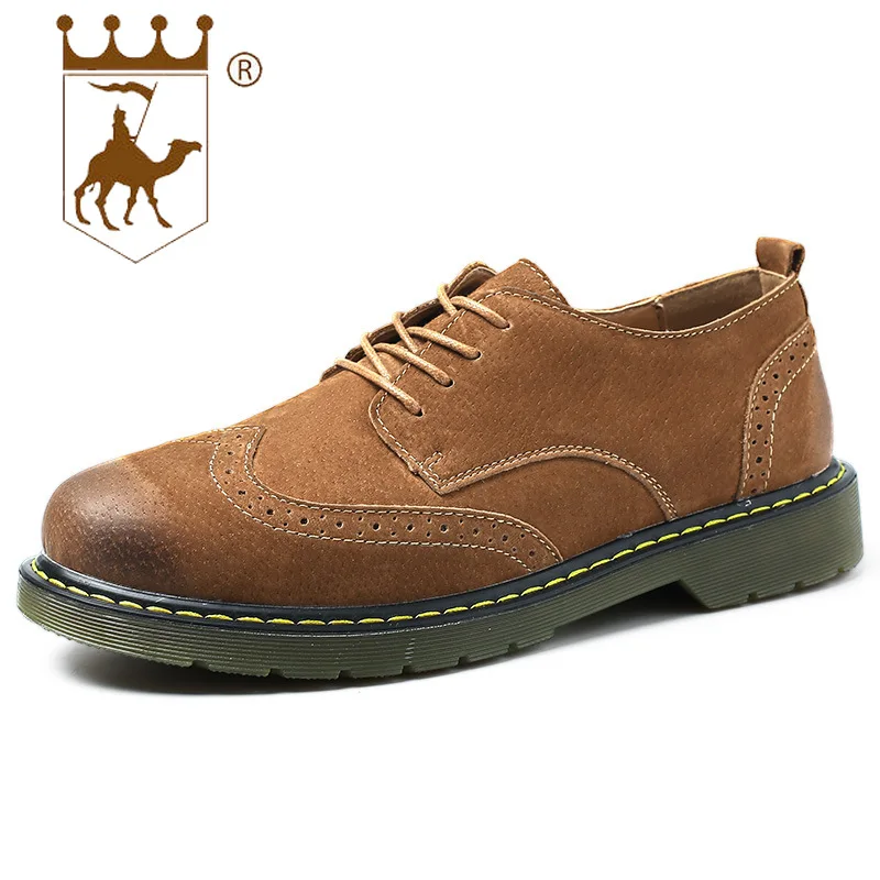 

BACKCAMEL Autumn New Low-cut Leather Mens Brogue Shoes Male Dress Shoes British Breathable Non-slip Casual Shoes Brand Designers