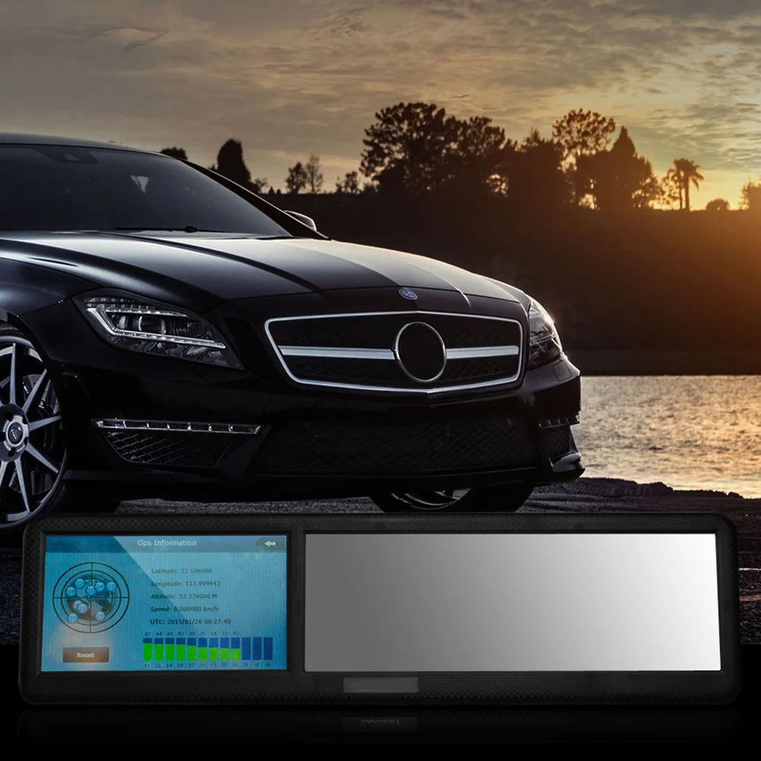 

Good Quality 4.3inch Touch Screen Car GPS Navigation Bluetooth 2.0 Rearview Mirror EU Map Support FM Transmission tk103b