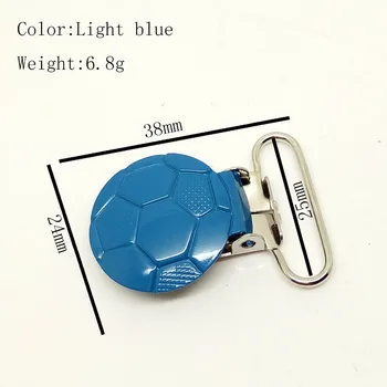 

50pcs per lot light blue suspender clips score ball suspender clip factory wholesale pacifier clips enamel clip