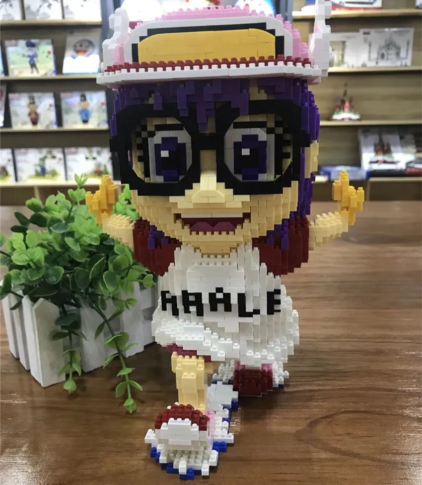 Balody аниме Dr. Slump Alrale розовые крылья ангела очки для бега девушка сделай сам алмаз мини строительные блоки кирпичи игрушки 16,8*14,4*27