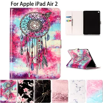 

Marble Pattern Silicone PU Leather Case Cover For Apple iPad air 2 case For iPad 6 Tablet Funda Flip Stand Skin Shell Capa